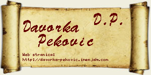 Davorka Peković vizit kartica